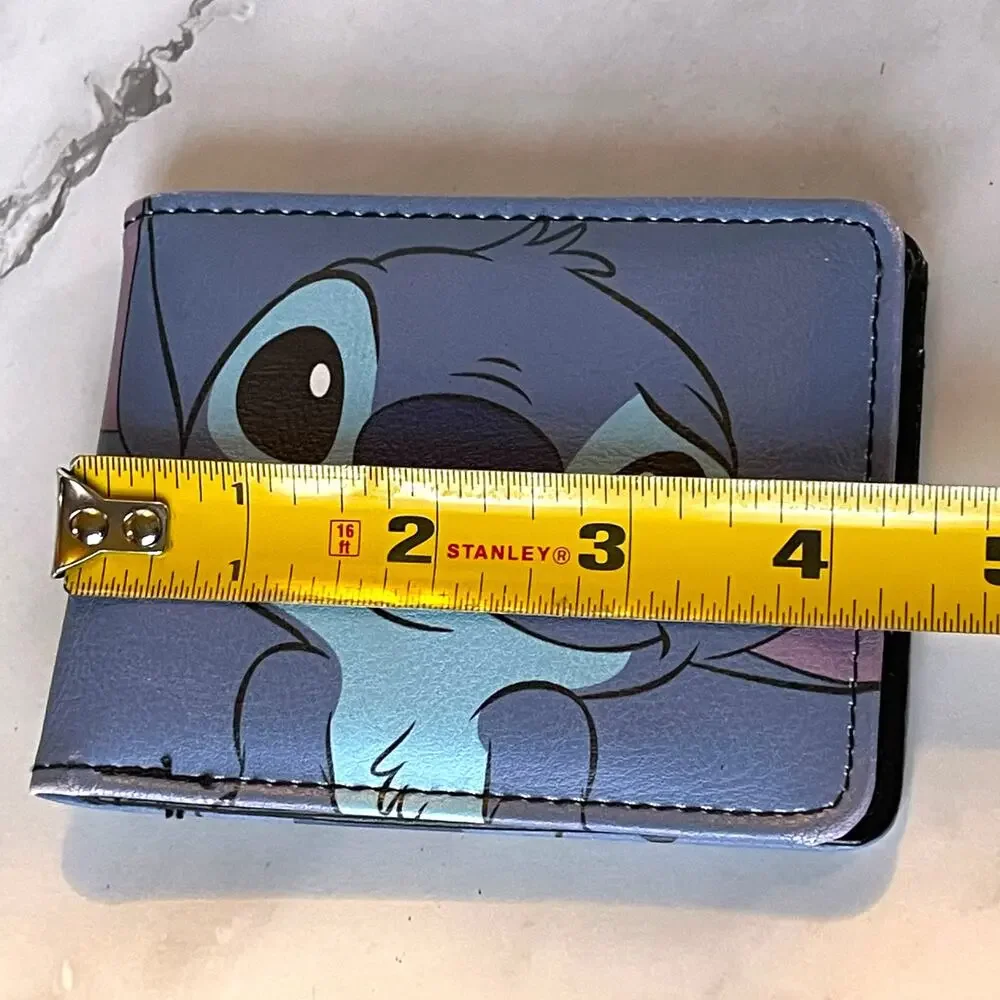 Disney Lilo & Stitch Buckle-Down Bifold Wallet Blue Character Face ID Window